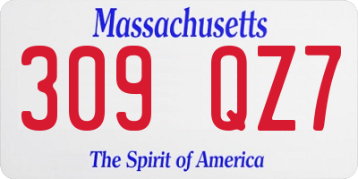 MA license plate 309QZ7
