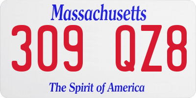 MA license plate 309QZ8