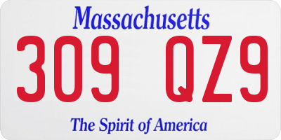 MA license plate 309QZ9