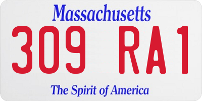 MA license plate 309RA1