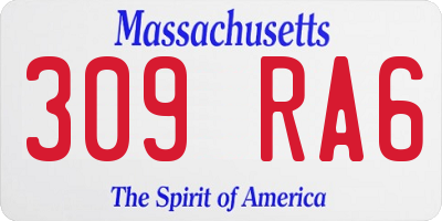 MA license plate 309RA6