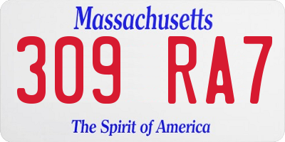 MA license plate 309RA7