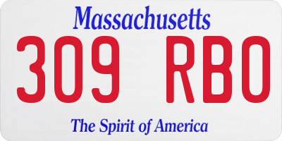 MA license plate 309RB0