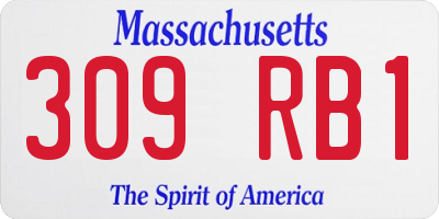 MA license plate 309RB1