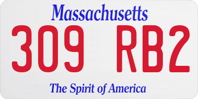MA license plate 309RB2