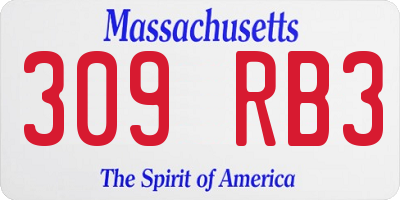 MA license plate 309RB3