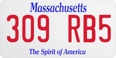 MA license plate 309RB5