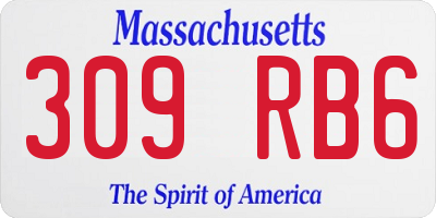MA license plate 309RB6