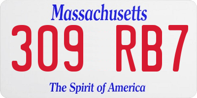 MA license plate 309RB7