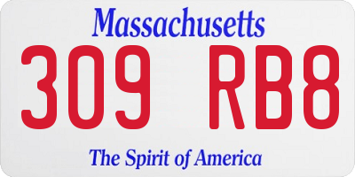 MA license plate 309RB8