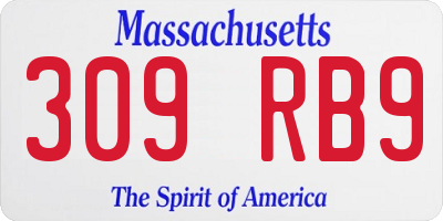 MA license plate 309RB9
