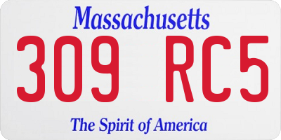 MA license plate 309RC5