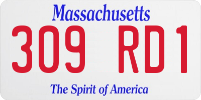 MA license plate 309RD1