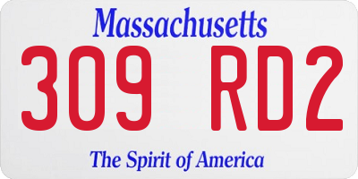MA license plate 309RD2