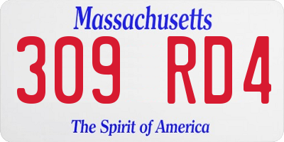 MA license plate 309RD4