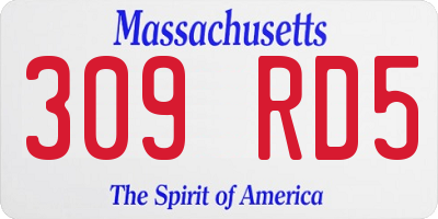 MA license plate 309RD5
