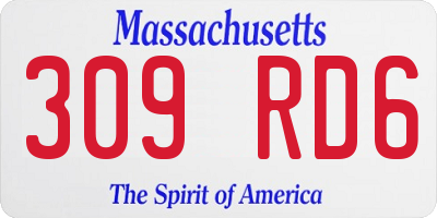 MA license plate 309RD6