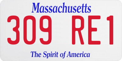 MA license plate 309RE1