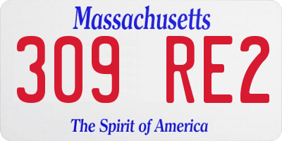 MA license plate 309RE2