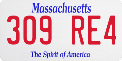 MA license plate 309RE4