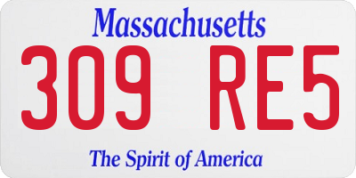 MA license plate 309RE5