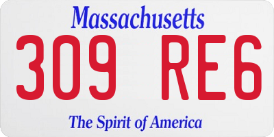 MA license plate 309RE6