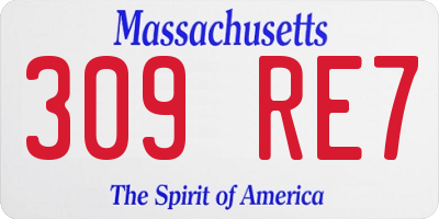 MA license plate 309RE7