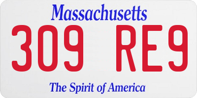 MA license plate 309RE9