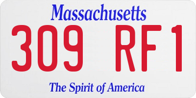 MA license plate 309RF1