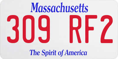 MA license plate 309RF2