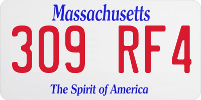 MA license plate 309RF4