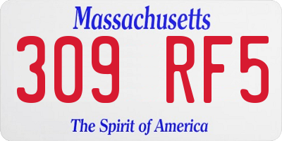 MA license plate 309RF5