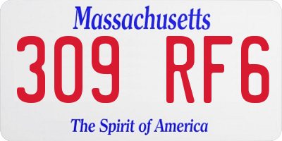 MA license plate 309RF6