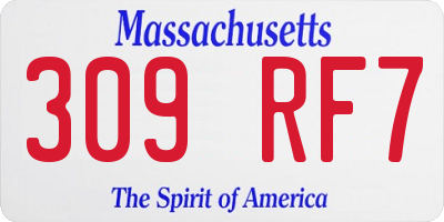 MA license plate 309RF7