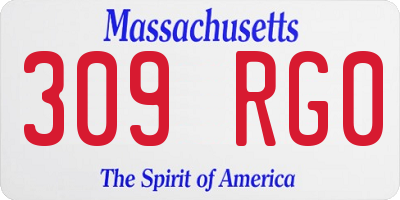 MA license plate 309RG0