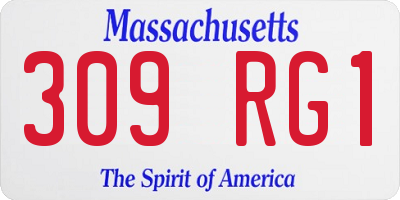 MA license plate 309RG1