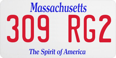 MA license plate 309RG2