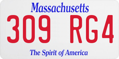 MA license plate 309RG4