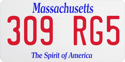 MA license plate 309RG5