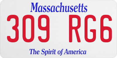 MA license plate 309RG6