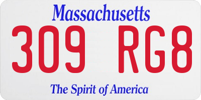 MA license plate 309RG8
