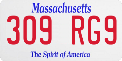 MA license plate 309RG9