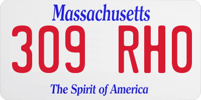 MA license plate 309RH0