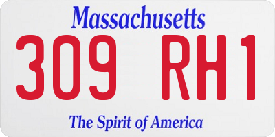 MA license plate 309RH1