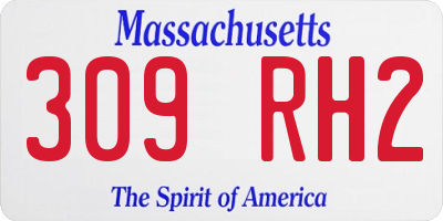 MA license plate 309RH2