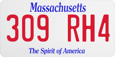 MA license plate 309RH4