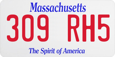 MA license plate 309RH5
