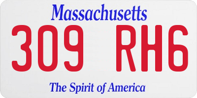 MA license plate 309RH6