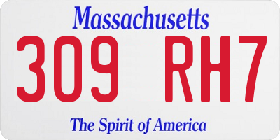 MA license plate 309RH7