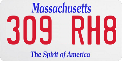 MA license plate 309RH8